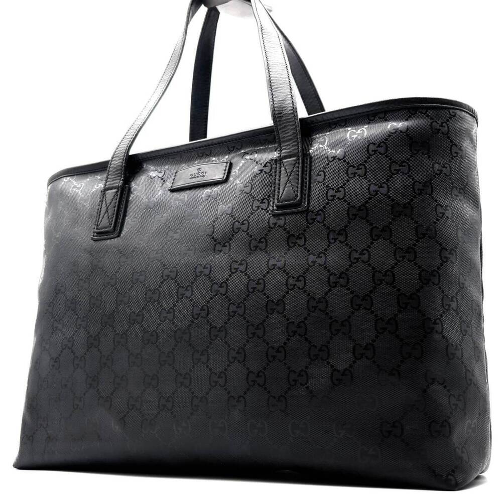 GUCCI GG Imprime tote bag shoulder black summer bonuses Fathers Day